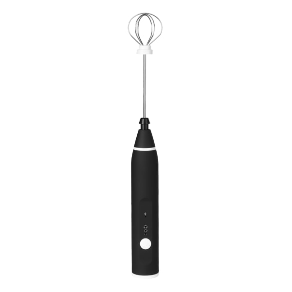 Elektrisk automatisk eggevispermikser Melkeskummer 3-trinns justerbar blender med USB-lading Svart