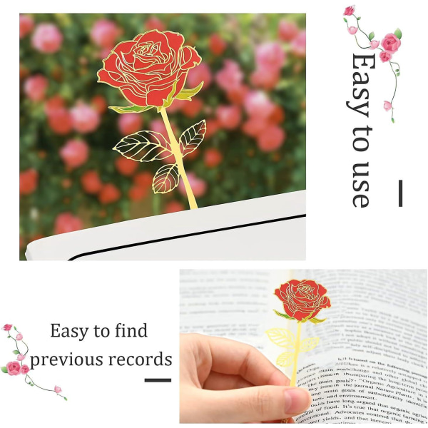 Bokmerkesett for metallblader og blomsteranheng - ideell gave til lærere og lesere