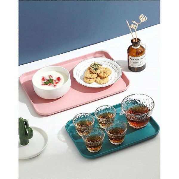 stk. 30,5*22*1,6 cm Nordisk kjøkken rektangulære brett, plastbrett for restauranter og hoteller (grønn, blå, rosa)