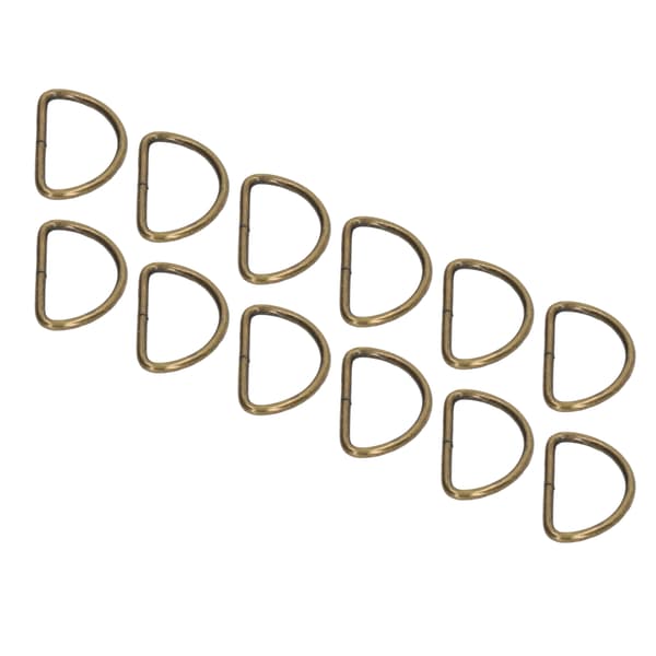 100 st Metall D-ringar Slät Yta Klassisk Look Metallringar Spänne för DIY Bälten Resväskor Handväskor Ryggsäckar Brons