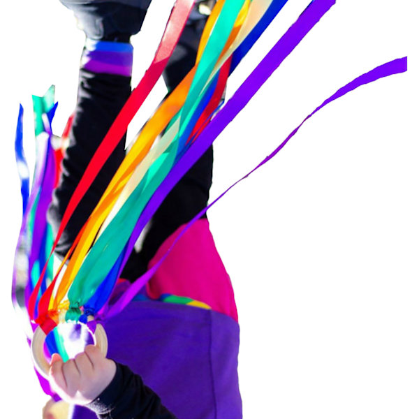 Handband Kite Träring Ljusa Färger Pedagogisk Sensorisk Leksak Band Streamer Kite för Lekrum Dans Typ 1 (Ingen Klocka)