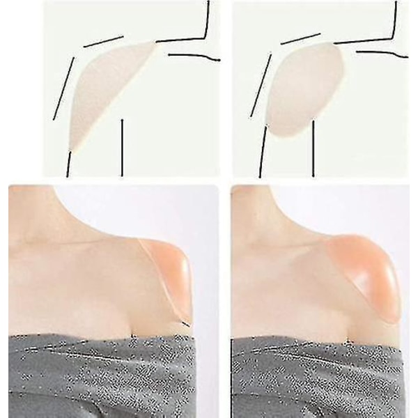 Silicone Shoulder Pads - Soft, Skin-friendly, Anti-slip, Push-up, Invisible (2 Pairs)