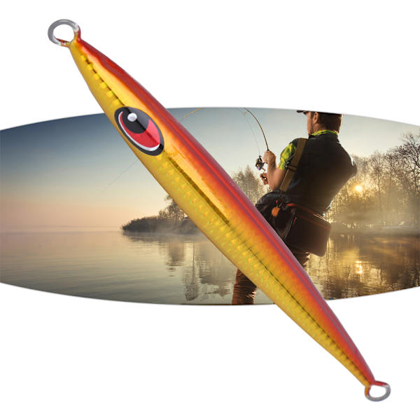 HONOREAL Metal Jig Deep Sea Boat Fishing Fast Sinkers Fish Simulate Jigging Luminous Lure Bait Accessory (L002 (punainen selkä kultainen runko) 17cm160g)
