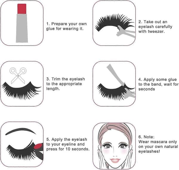 5 Pairs 3D Eyelashes (Thick), Natural Look, Faux Fur False Eyelashes