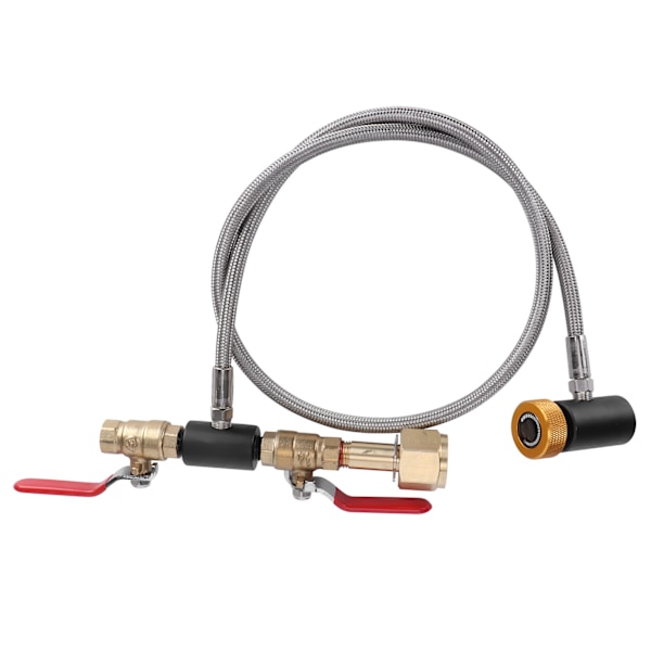 36in Soda Slange Adapter Kit Dobbel Ventil med Soda Gold ASA G5/8-14 CO2 Sylinder Påfyllingsadapter
