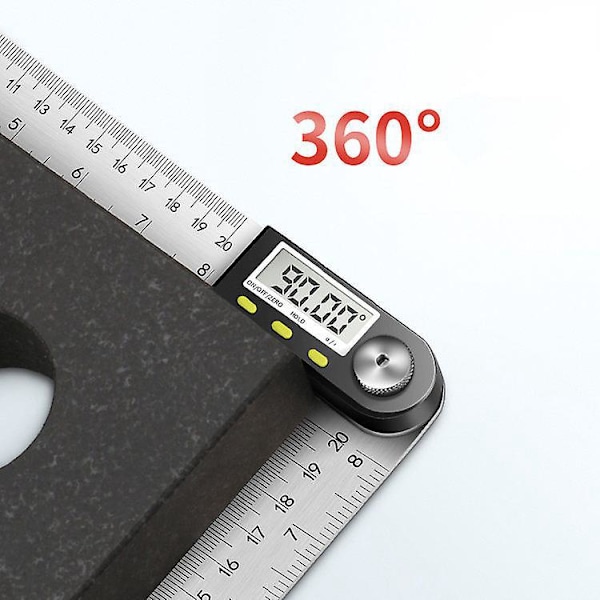 Digital Vinkelmåler i Rustfrit Stål med Nulstilling og Lås - Batteri Inkluderet - 20 tommer/500 mm