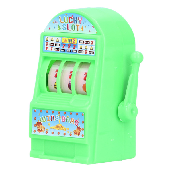 Mini-spelautomatleksak Lätt Lyckosam Spelautomat Bank med Snurrande Rulle för Kreativ Festivalgåva Grön