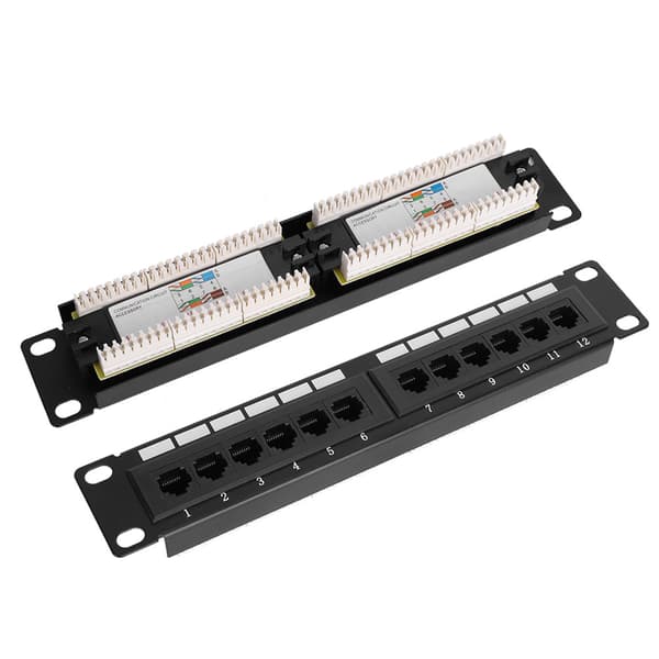 UTP 12-portars kabelrack CAT6 RJ45 Ethernet-nätverksdatapatchpanel utan fäste