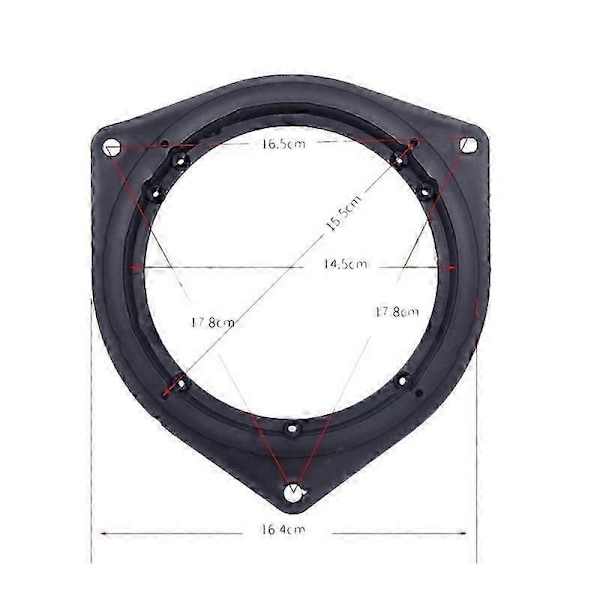 6,5 tommer Front Bagdør Stereo Højttaler Måtte Adapter Ledning Monteringsstik Plader Beslag Afstandsstykker Ring kompatibel med