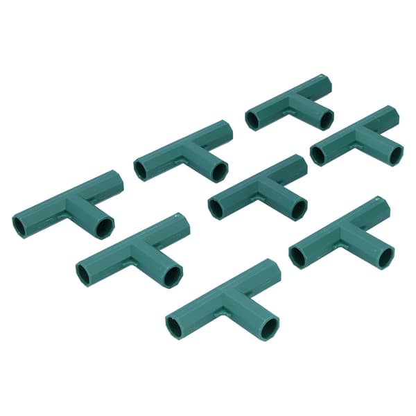 8 st T-formad koppling DIY växtstödskarv T-adapter för 16 mm trädgårdsväxtstöd