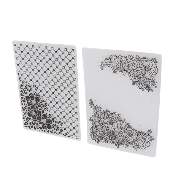 2 st plastpräglingsmapp Clear Concave Convex Texture DIY Craft Mallar för inbjudningar Kuvert Kort
