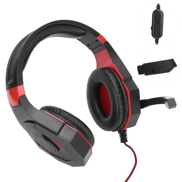 Hovedmonteret gaming-headset enkelt 3,5 mm interface med mikrofon stereo surround