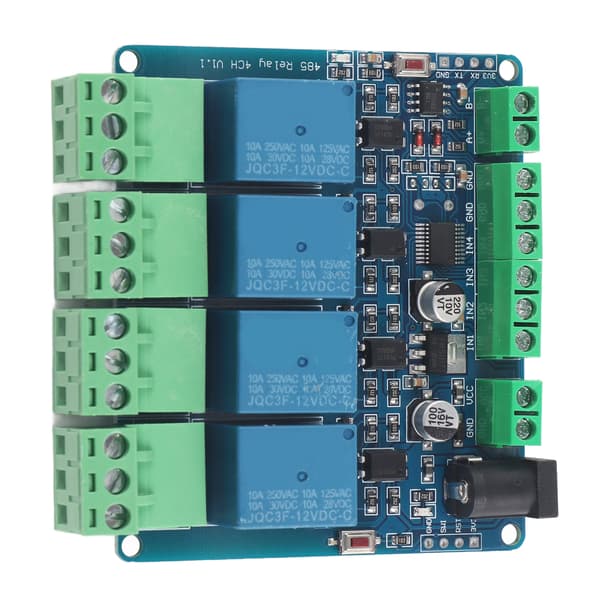 4-kanals relæmodul 12V høj nøjagtighed switch input til RS485/TTL kommunikation
