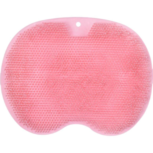 Fotmassageskrubbmatta TPR Fällbar krok Fotskrubb Rengöringsborste Med sugkopp Rosa