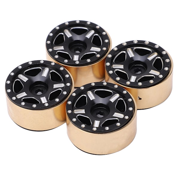 4 kpl RC Bead Lock -napoja alumiiniseoksesta messinki RC ajoneuvon renkaiden napoja Axial SCX24 1/24 musta