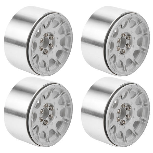 4 st 2,2 tum aluminiumlegering hjulnav passar för TRX4 SCX10 90046 D90 TRX6 1/10 RC Crawler CarSilver