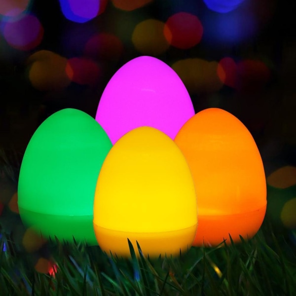 12 stk påske LED lysende æg batteridrevet påskesimuleringsdekoration til hjemmets stue have