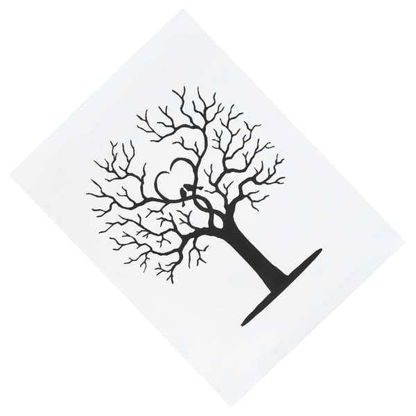 Fingeravtrycksträd DIY Gästsignatur Gästbok Canvas Tumavtrycksmålning