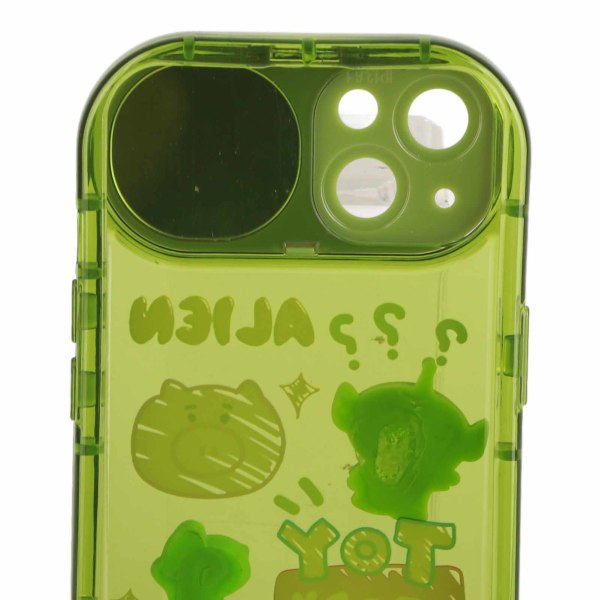 Phone case Silikon Mjukt Spegelställ Klart tecknat print Phone case med snöre för IOS Grön för IOS 13
