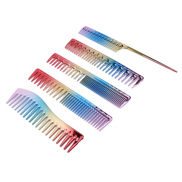 5kpl Space Alumiini Värikäs Gradient Haircut Kampa Salon Kampaamo Kampa Muotoilutyökalu