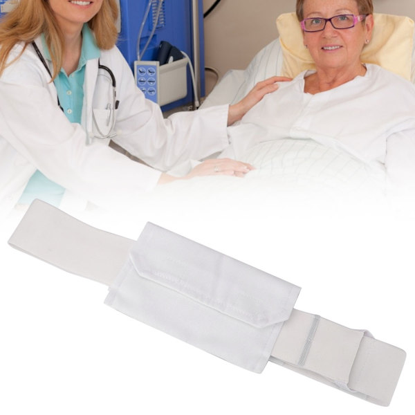 Peritoneal Dialyse Kateterbelte Pasient Justerbart Peritonealrør Beskyttelsesbelte med Pose Hvit