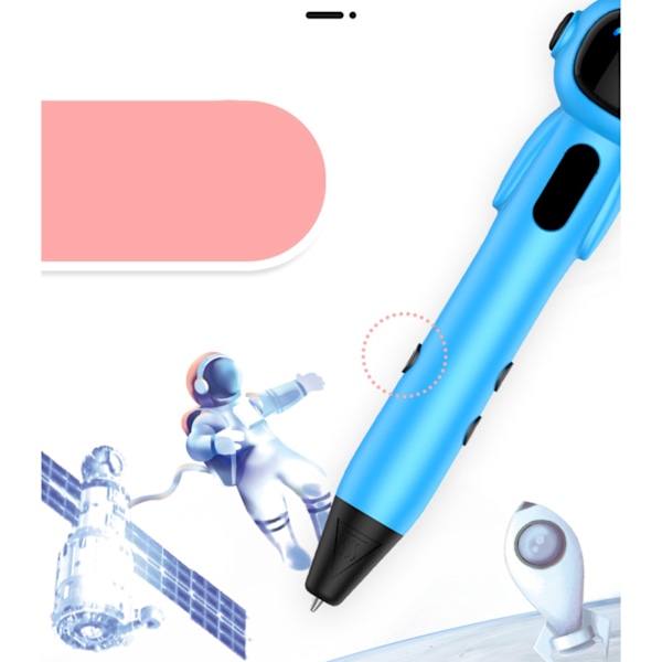 3D-utskriftspenn Astronautmodellering Lav temperatur Trådløs 3D-utskriftspenn 1000 MAh Batterilevetid Skriverpenn Blå 1000mAh