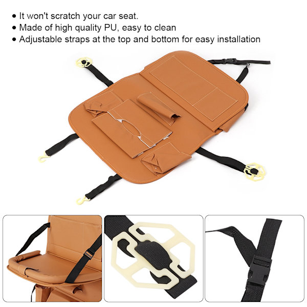 Universal sæde ryglæn taske foldbar organizer pad drikke stol opbevaringslomme bil tilbehør (gul)