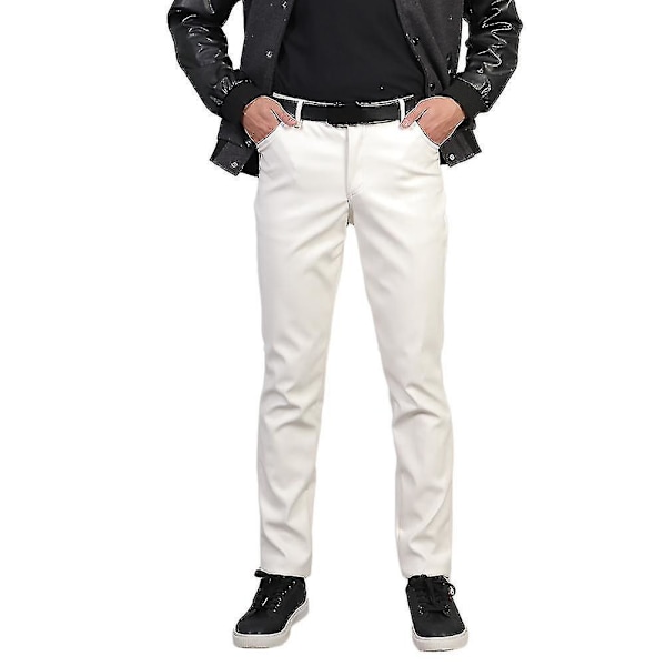 Youthup herrvit stretchtights i konstläder EU 40