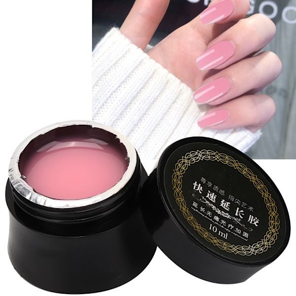 10ml Resin Nails Extended Gel Quick Extension Smertefri UV Builder Nail Art Manicure Tool Pink
