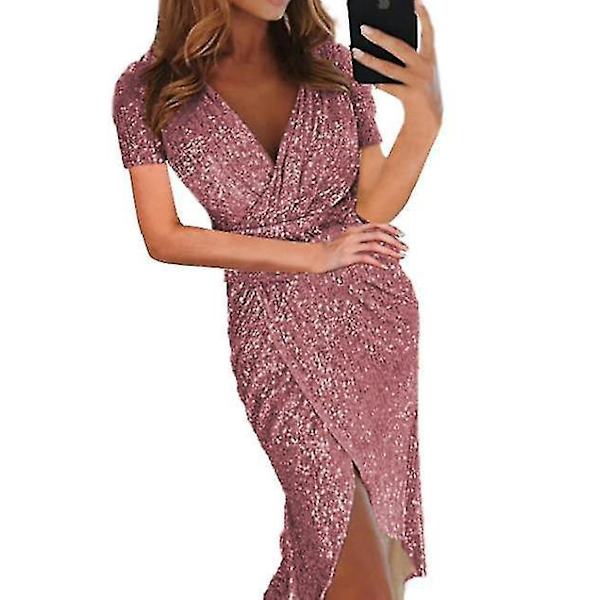 Pink Sequin Minikjole til Kvinder