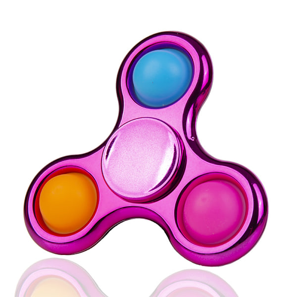 Pop Fidget Spinner, Enkel Sensorisk Fidget Spinner Leksak Tryck Pop Bubbla Spinner Leksak för Stressreducering och Ångestlindring Handleksak för Barn - Rosa