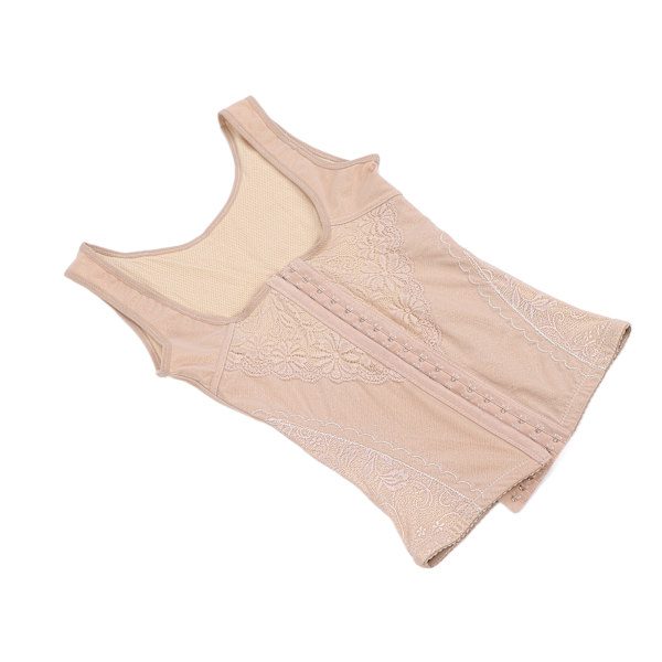 Naisten korsetti vartalonmuotoilija korkea elastinen vyötärö laihtuminen vartalonmuotoilu etusulkutankki toppi (Khaki)XL