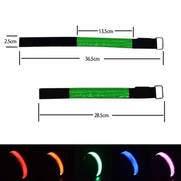 1 st självlysande armband USB reflekterande band armband för utomhusjogging löpning Sport