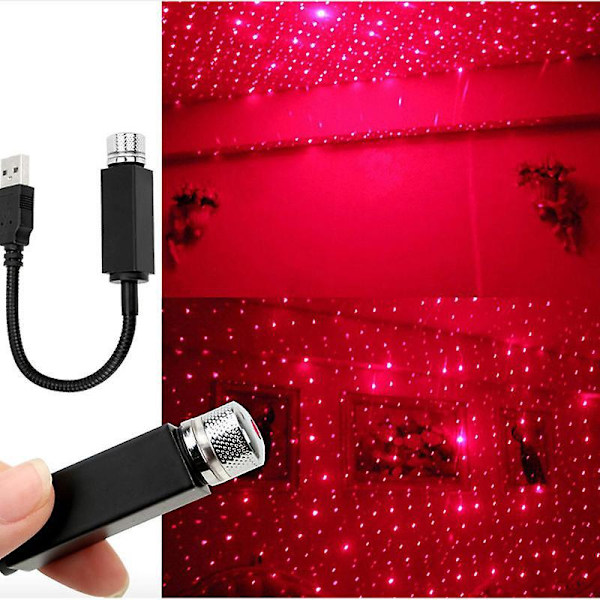 Justerbar USB-stjärnprojektor nattlampa för sovrum och bil