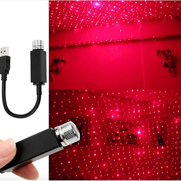 Justerbar USB Stjerneprojektor Nattelys for Soverom og Bil