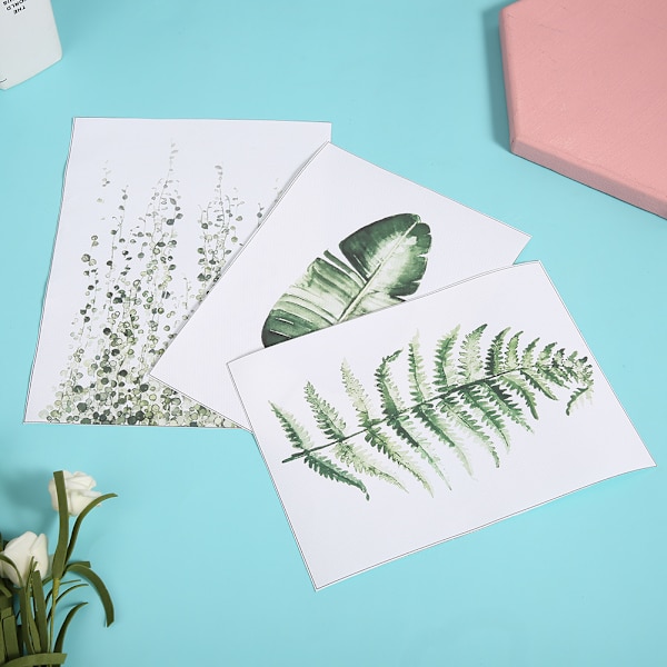 3 st/set lantlig stil gröna växter canvasmålning bild modern vardagsrum sovrumsdekoration