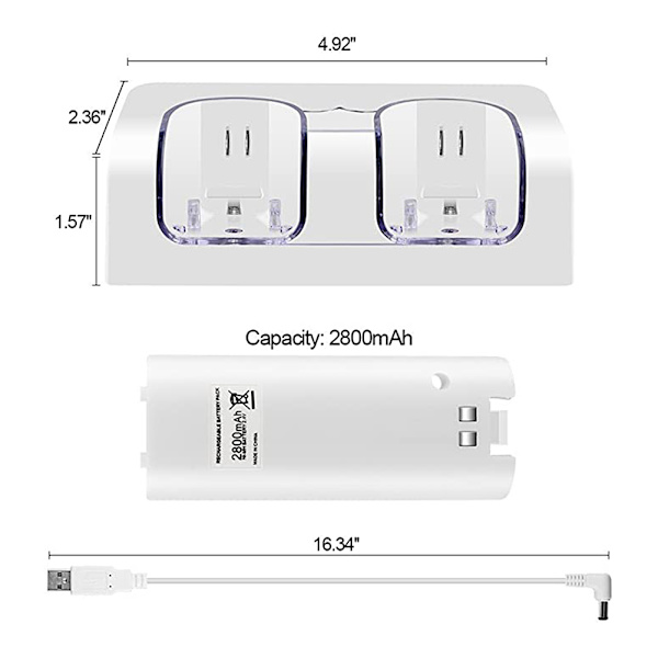 Laddningsdocka kompatibel med fjärrladdningsstation med LED-indikator Dubbla laddningsbara batterier