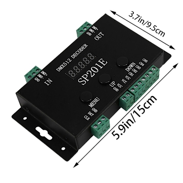 SP201E DMX512 WS2812B WS2811 DMX til SPI Dekoder, Støtter Flere IC-er