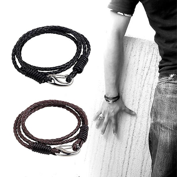 Snake Vein Kohud Armbånd til mænd med rustfrit stålspænde