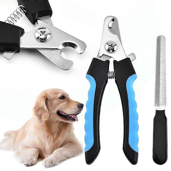 Blå Hund Negleklippere til Hunde og Katte - Negleklippere i Rustfrit Stål til Kæledyr (Medium til Små)