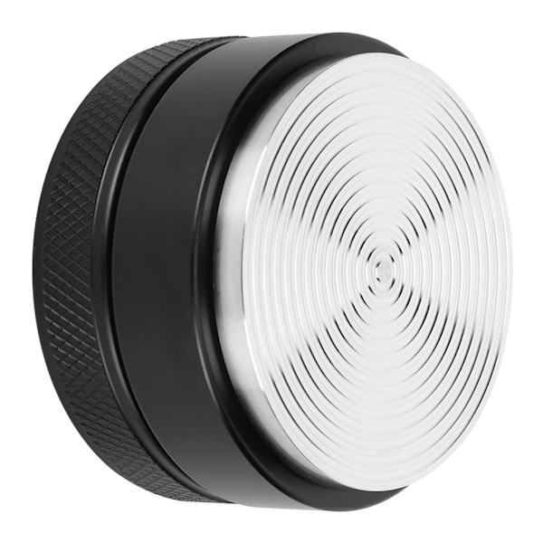 Höjdjusterbar kaffedistributör i rostfritt stål med halkfri gängbas, kaffeaccessoar (58 mm svart gängbas)