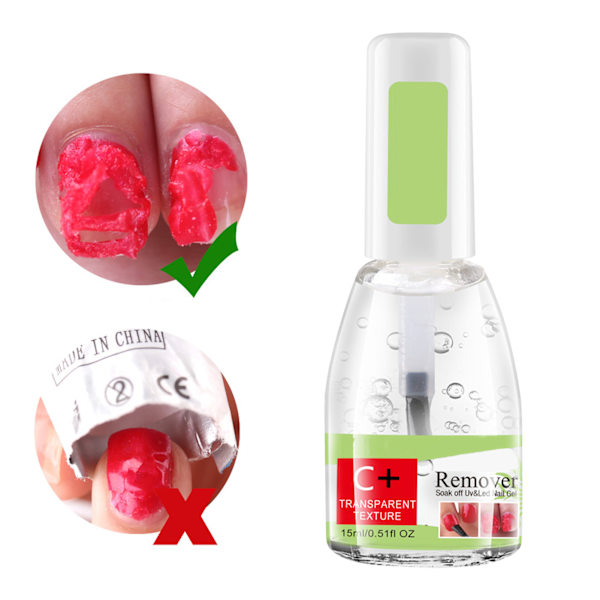 Neglelakkfjerner Profesjonell Fjerner Raskt Lys Lukt Neglelakkfjerner Lim for Hjem Neglesalong 15ml