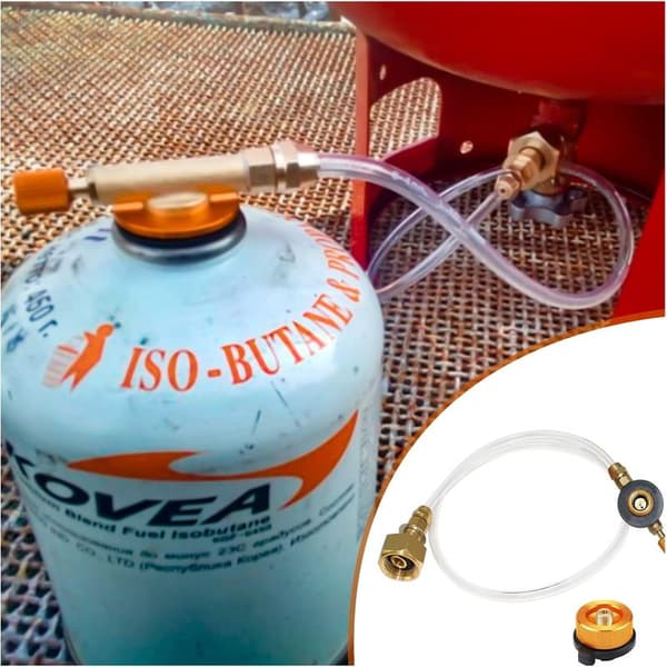 Gaspatronadapter til udendørs gaskomfurer - Til camping og camping - Dyseadapter til LPG, flad cylinder, flaskeadapter