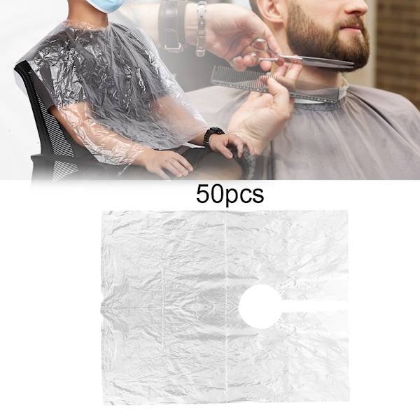 50 st Engångsvattentät hårklippning Färgning Cape Frisörklänning Förkläde 64 x 82cm