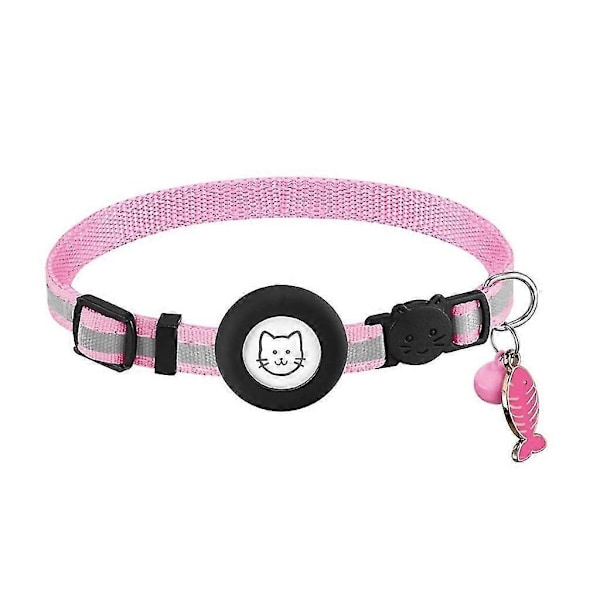 Reflekterende Kattehalsbånd GPS-Tracker Halsbånd Justerbart Kæledyr Lille Hunde Halsbånd Pink