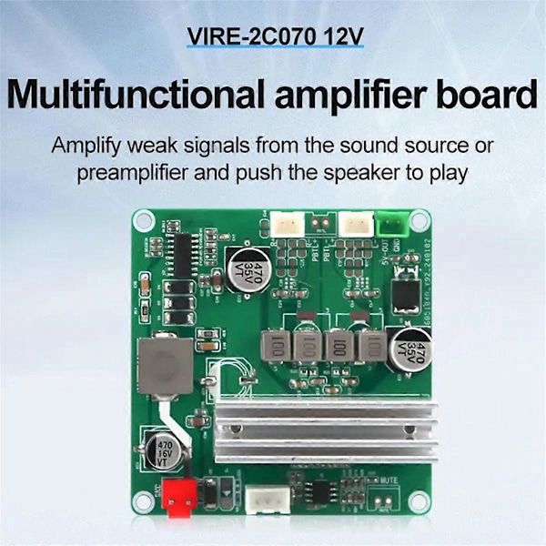 12V HiFi Digital Forstærker Board Stereo TPA3116 70Wx2 Dual Channel