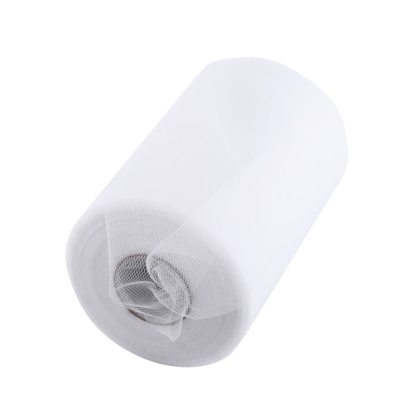 15 cm bred x 100yd Tyllrullar Spool Mjukt hantverk för bröllopsbröllopsfest (Vit)