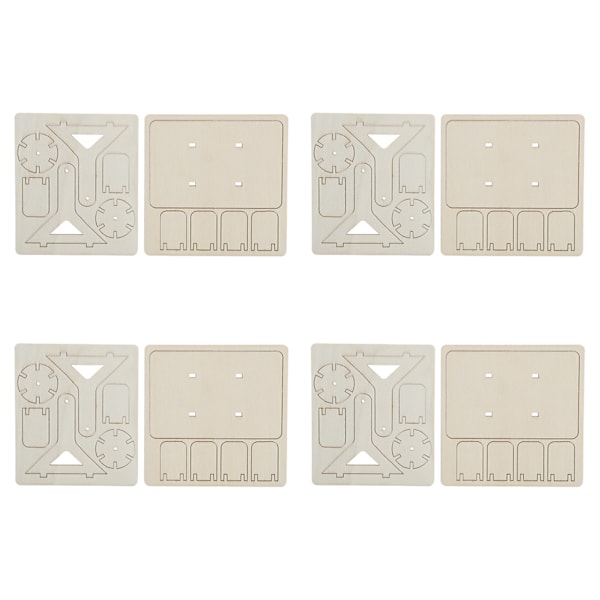 4 set trävattenhjul leksaker DIY barn teknik DIY montering pusselmodell