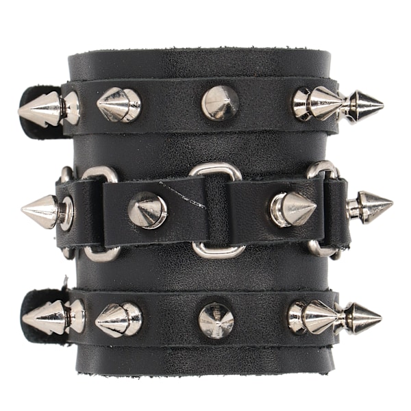 Justerbar Punk Armbånd Kunstlær Spikes Armring Studded Unisex Metall Nagler Armbånd