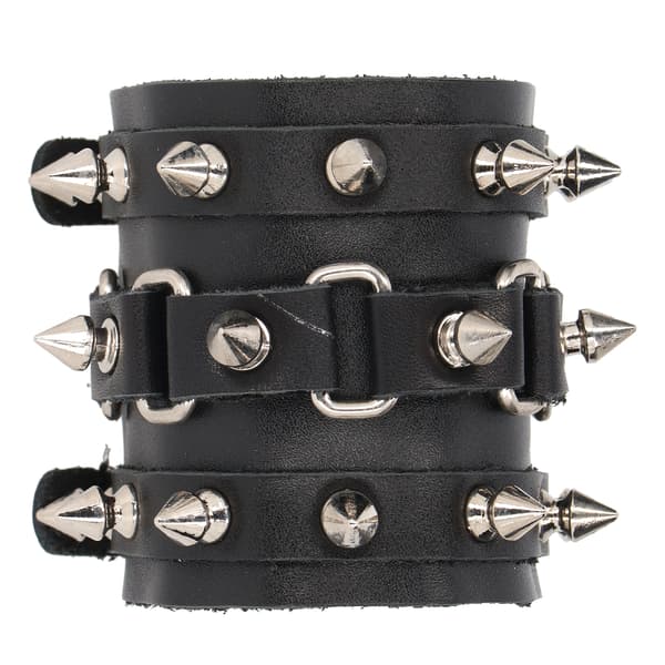 Justerbart Punk Armband Konstläder Spikar Nitad Unisex Metall Nit Armband